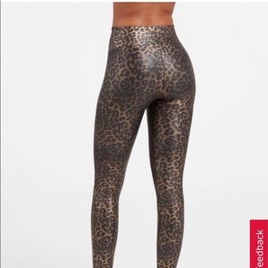 SPANX Faux Leather Leopard Leggings